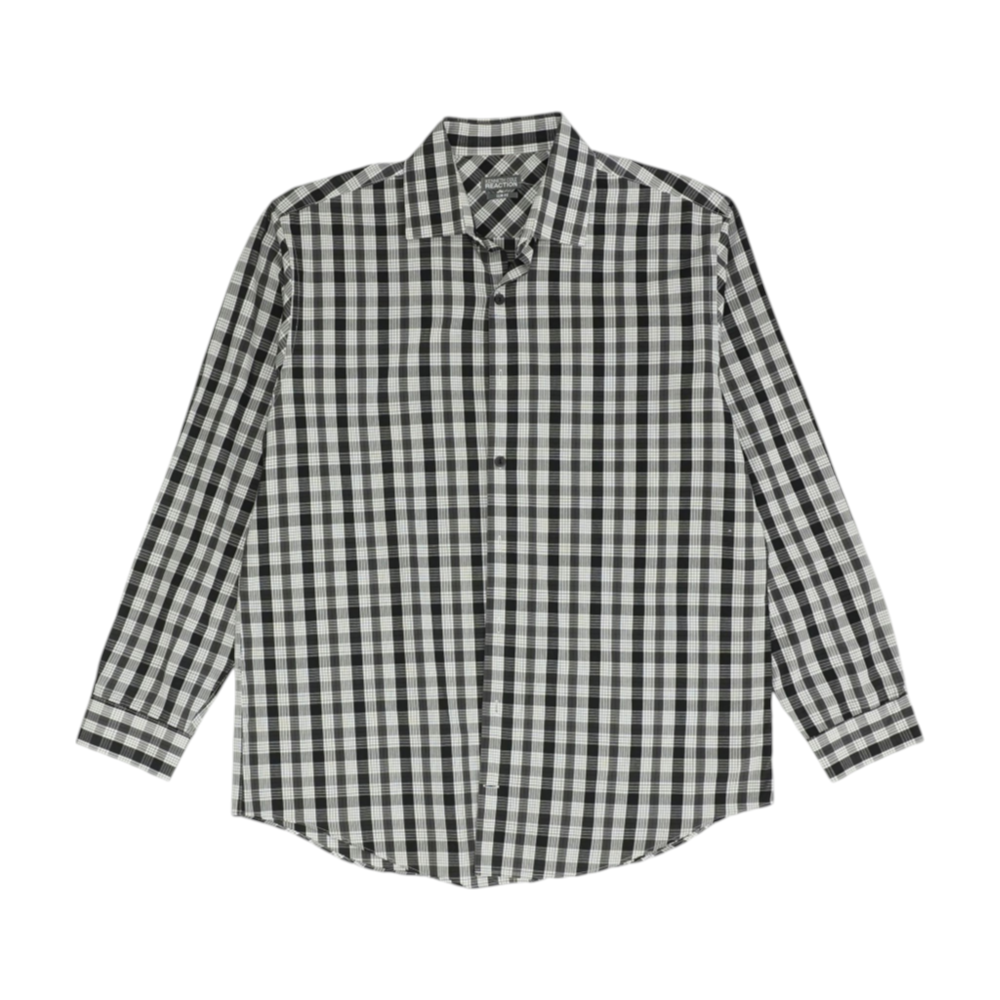 Black Plaid Long Sleeve Button Down