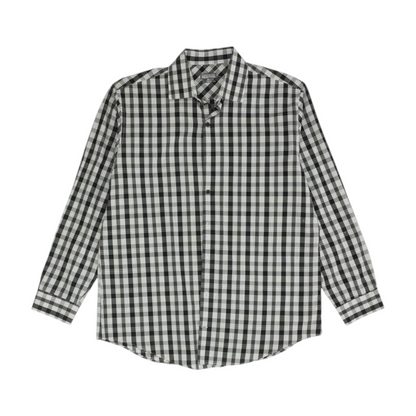Black Plaid Long Sleeve Button Down
