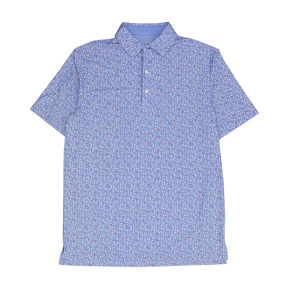 Purple Graphic Short Sleeve Polo