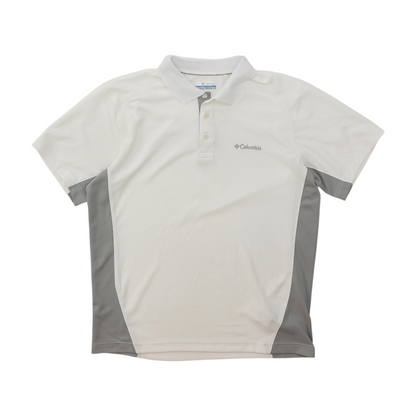 White Color Block Short Sleeve Polo