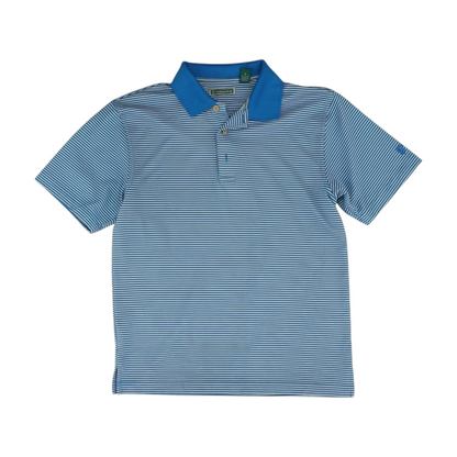 Blue Striped Short Sleeve Polo