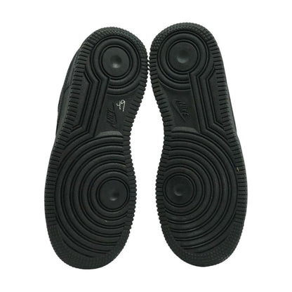 Air Force 1 Black Leather Athletic Shoes