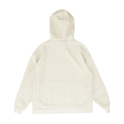Beige Solid Hoodie Pullover