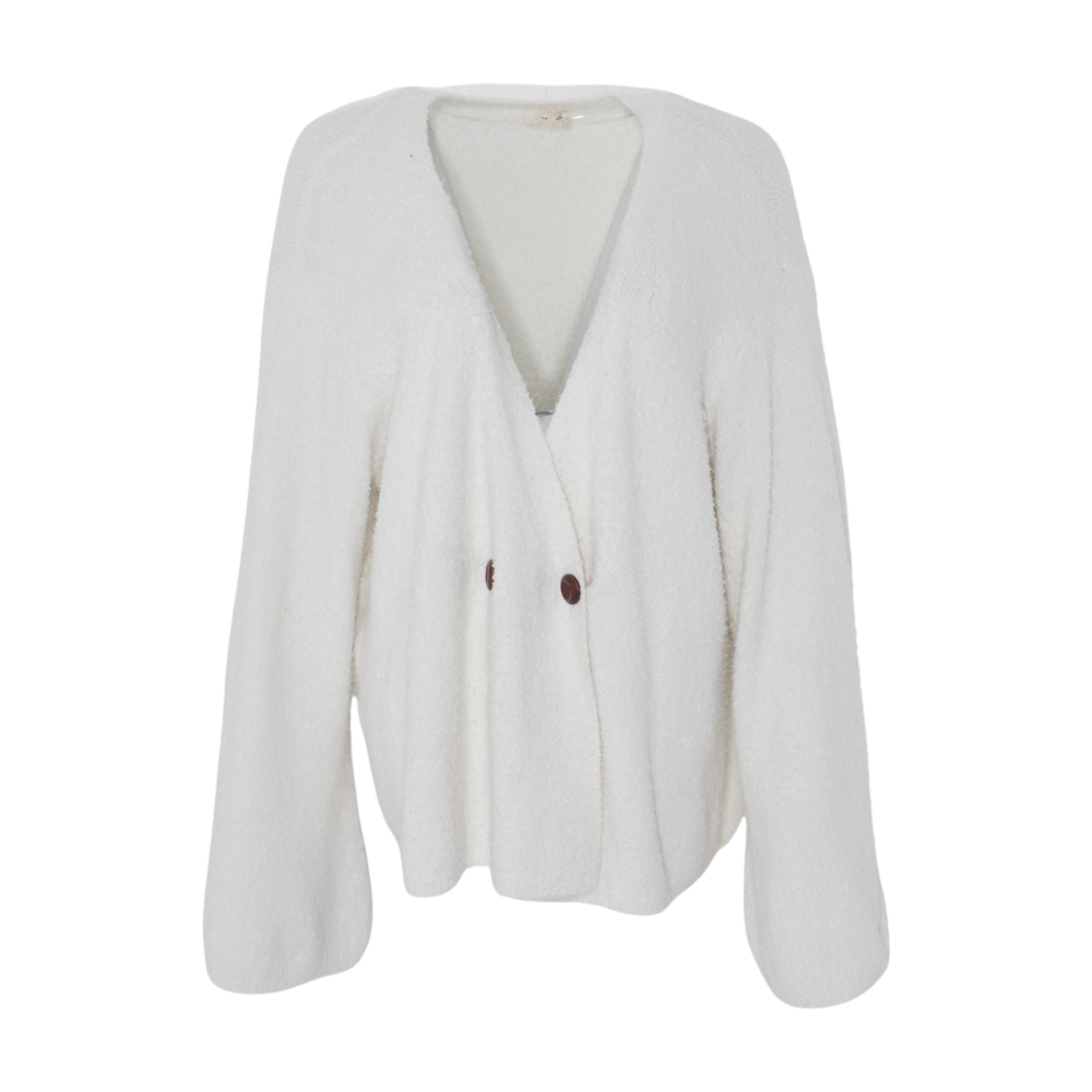 White Plus Size Cardigan Sweater