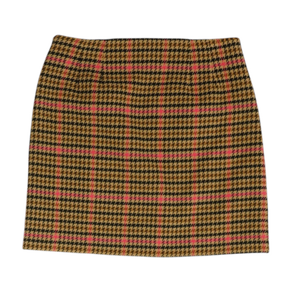 Brown Houndstooth Mini Skirt