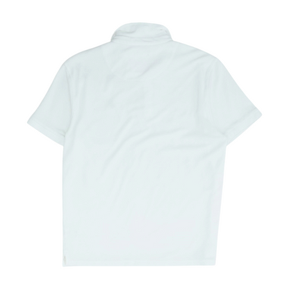 White Solid Short Sleeve Polo
