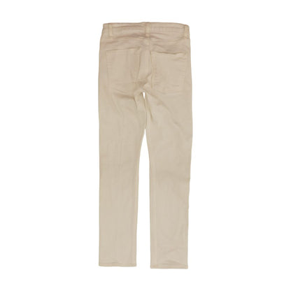White Solid High Rise Slim Leg Jeans