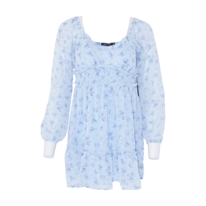 Blue Floral Mini Dress