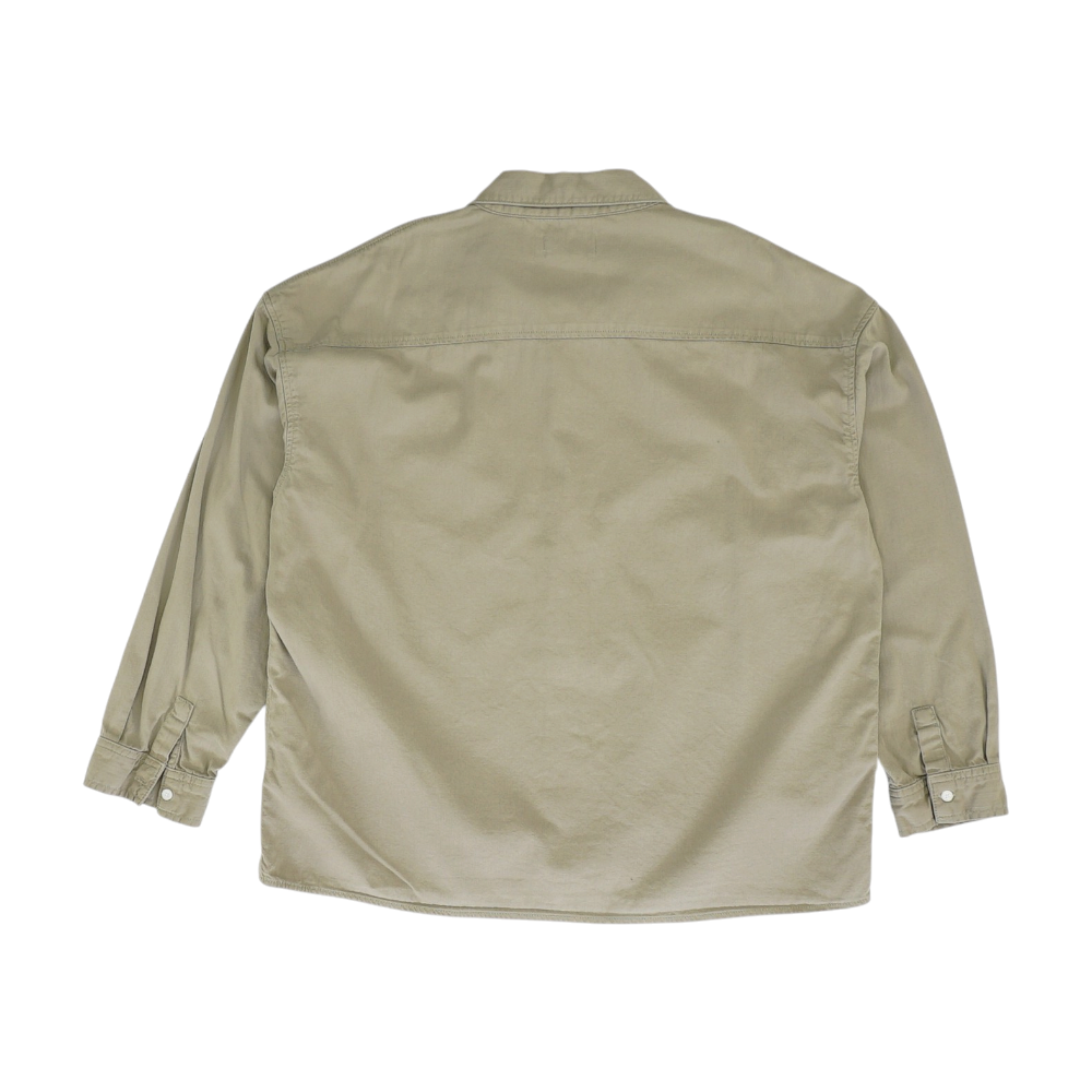 Tan Solid Long Sleeve Button Down
