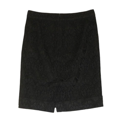 Black Solid Midi Skirt
