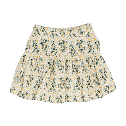 Beige Floral Mini Skirt