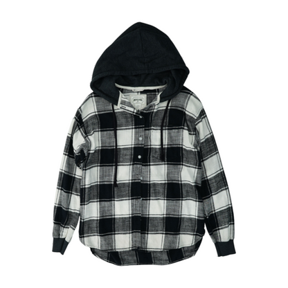 Black Plaid Flannel Button Down
