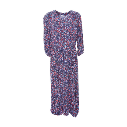 Navy Floral Midi Dress