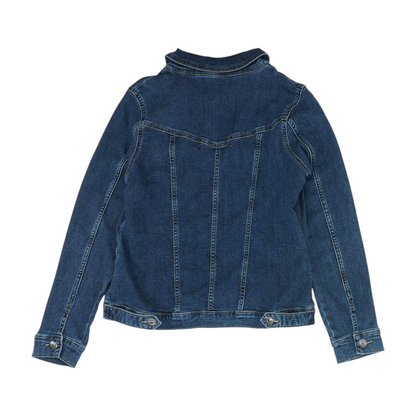 Blue Solid Denim Jacket