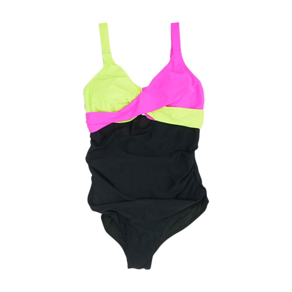 Multi Plus Size Color Block One-Piece