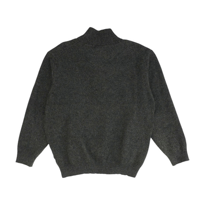 Gray Solid 1/4 Zip Sweater