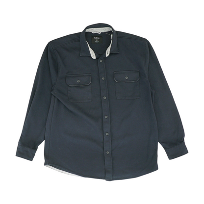 Navy Solid Long Sleeve Button Down