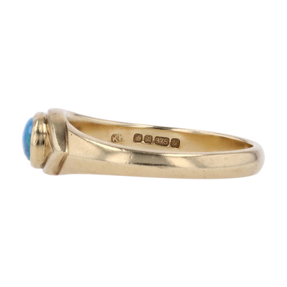 9K Yellow Gold Opal Band Ring