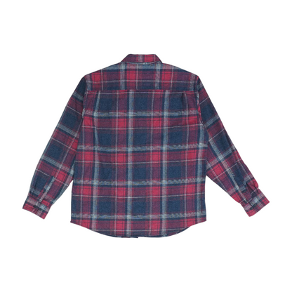 Navy Plaid Flannel Button Down