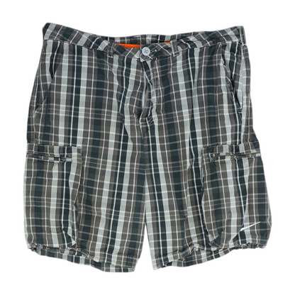 Gray Plaid 5-Pocket Shorts
