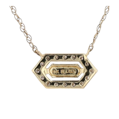 1/10 ctw 10K Yellow Gold Lab Grown Diamond Station Necklace