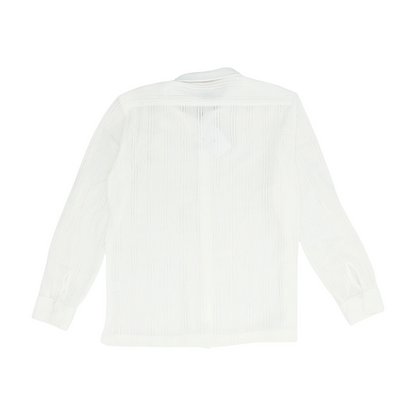 White Solid Long Sleeve Button Down