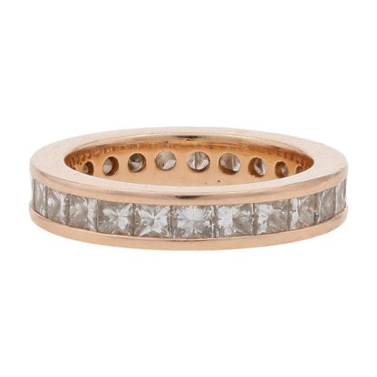 2 1/3 Ct 14K Gold Channel Set Square Diamond Eternity Band