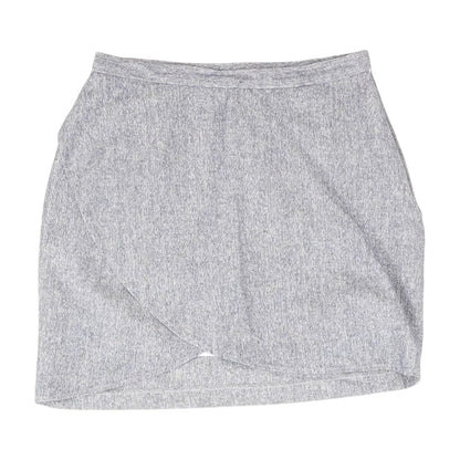 Blue Solid Mini Skirt