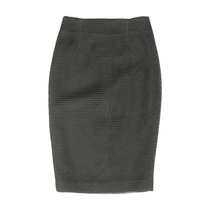 Black Geometric Midi Skirt