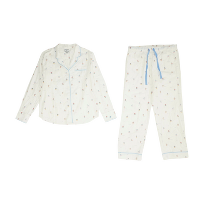 White Print Pajama Set