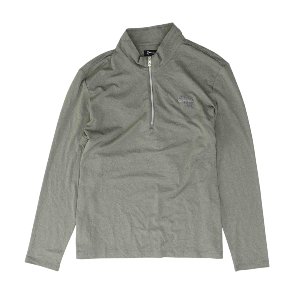 Gray Solid 1/4 Zip Pullover