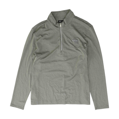 Gray Solid 1/4 Zip Pullover