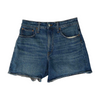 Blue Solid Denim Shorts