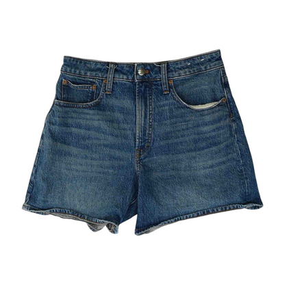 Blue Solid Denim Shorts