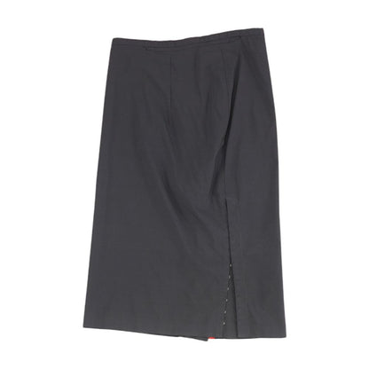 Gray Solid Midi Skirt