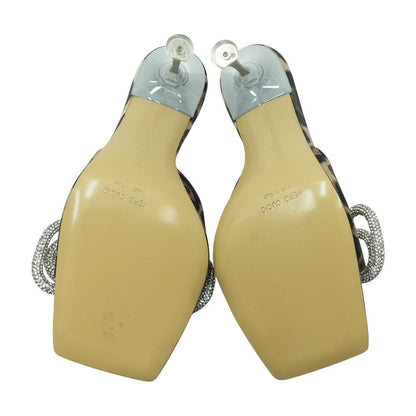Double Bow Square Toe Leopard-Printed Pumps