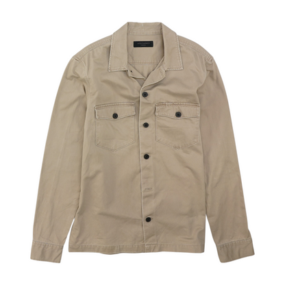 Gray Solid Long Sleeve Button Down