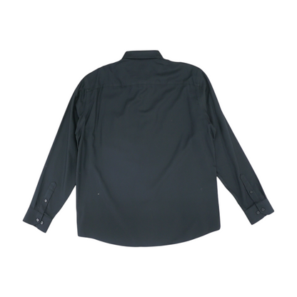 Black Solid Long Sleeve Button Down