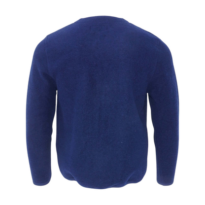 Blue Solid Cardigan Sweater