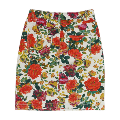 White Floral Mini Skirt