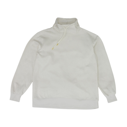 White Solid Sweatshirt Pullover