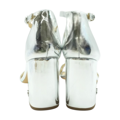 Silver Block Heels