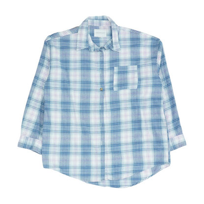 Blue Plaid Flannel Button Down