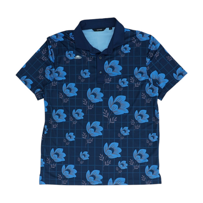 Navy Floral Short Sleeve Polo