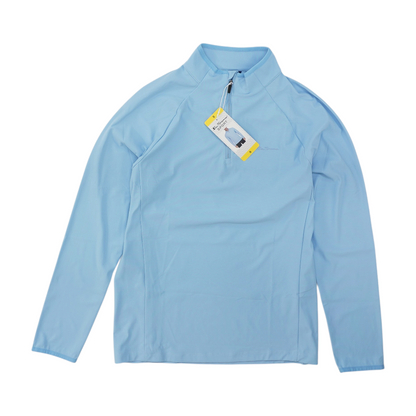 Blue Solid 1/4 Zip Pullover