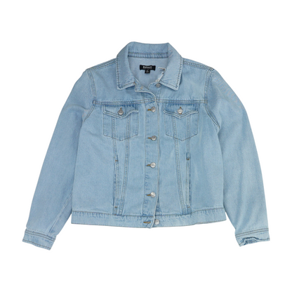 Blue Solid Denim Jacket