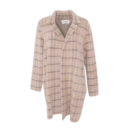 Brown Plaid Cardigan Sweater