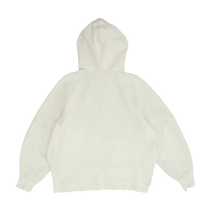 Cream Solid Hoodie Pullover
