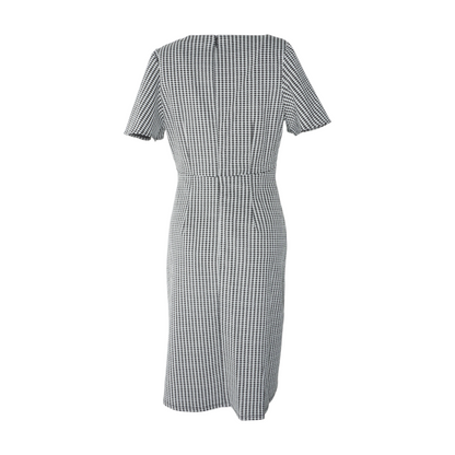 Black Houndstooth Midi Dress