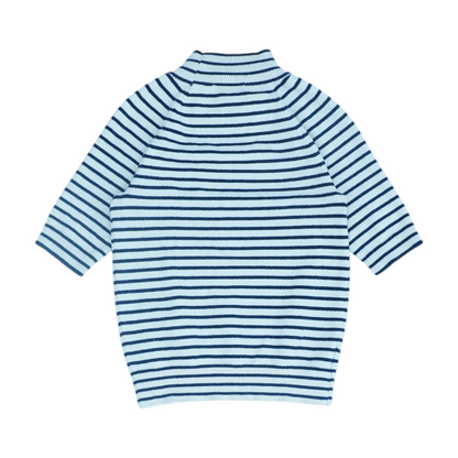 White Striped Pullover Sweater
